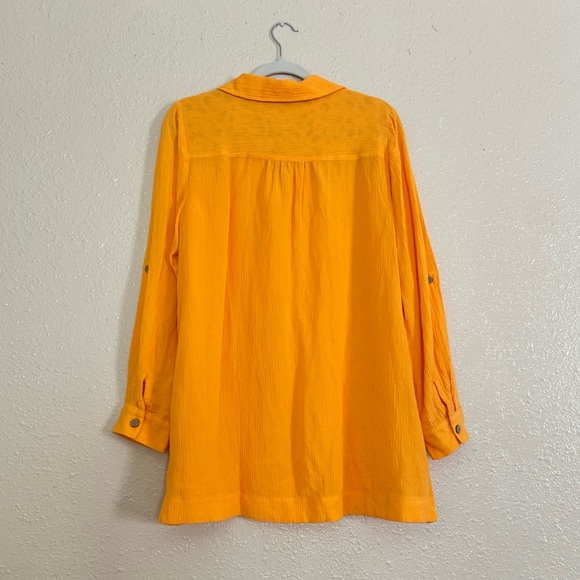 Soft Surroundings Sorano Gauzy Lightweight Tunic Marigold - Picture 3 of 5